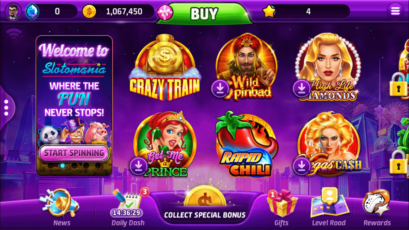 home screen user interface slots