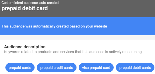 example auto created audience