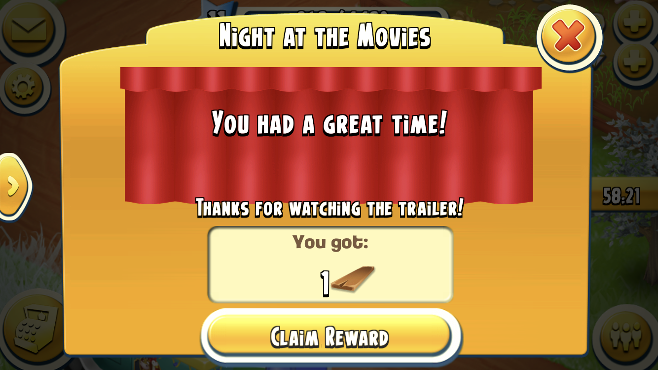 rewarded video ads hay day