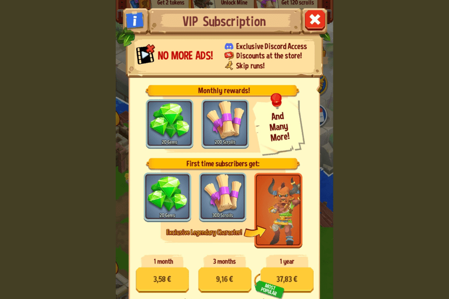 temple run idle explorers subscription