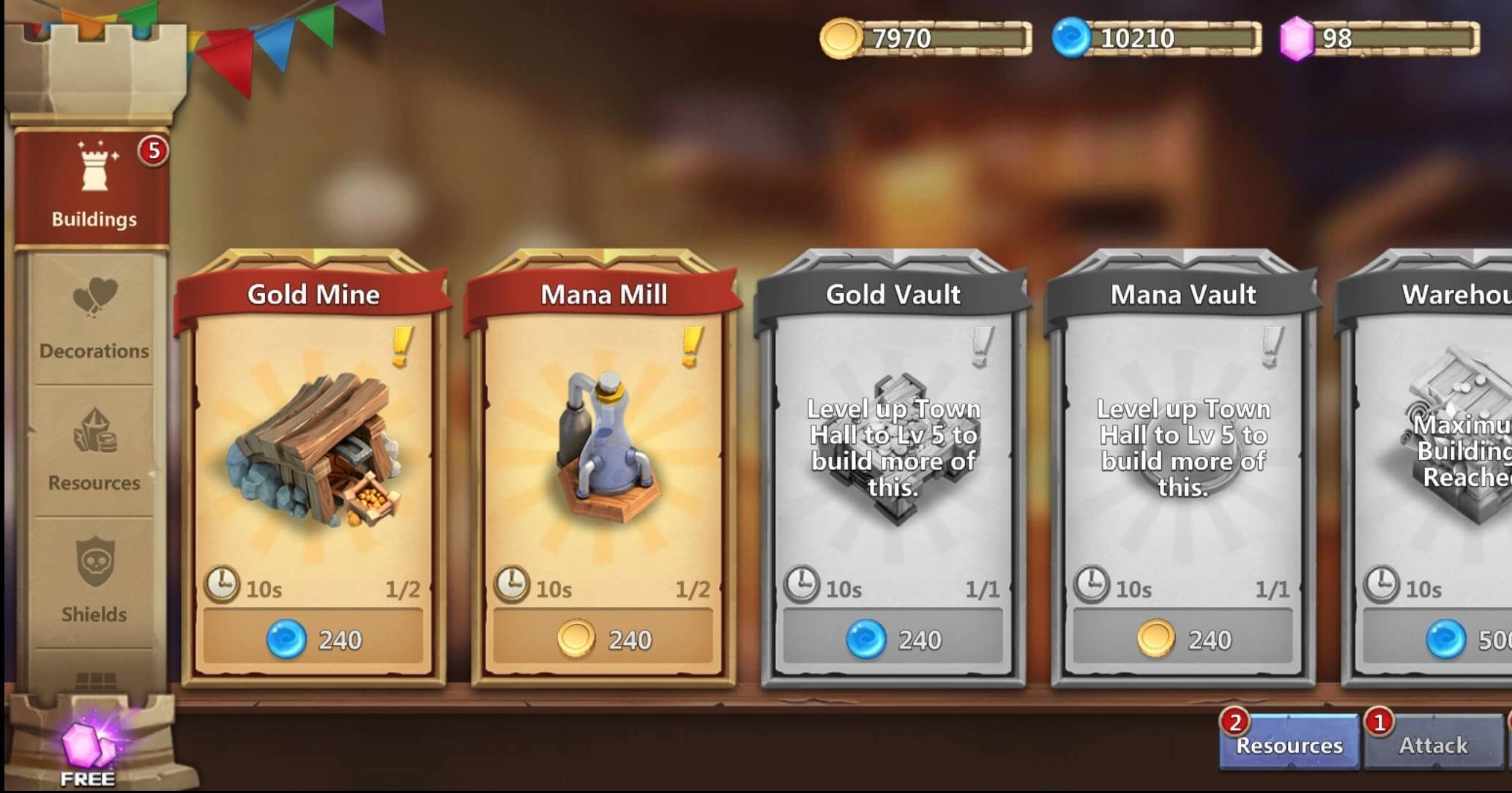 offerwalls placement castle clash