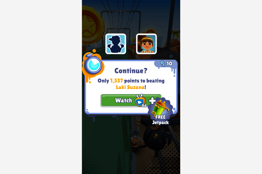 rewarded video ad placement revive subway surfers