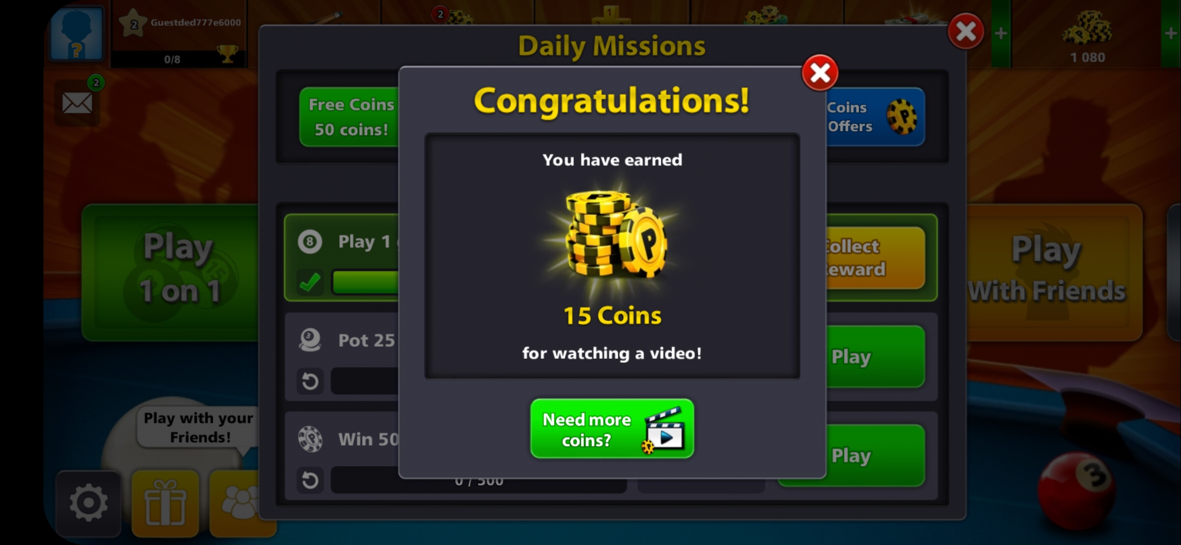 8 ball pool reward