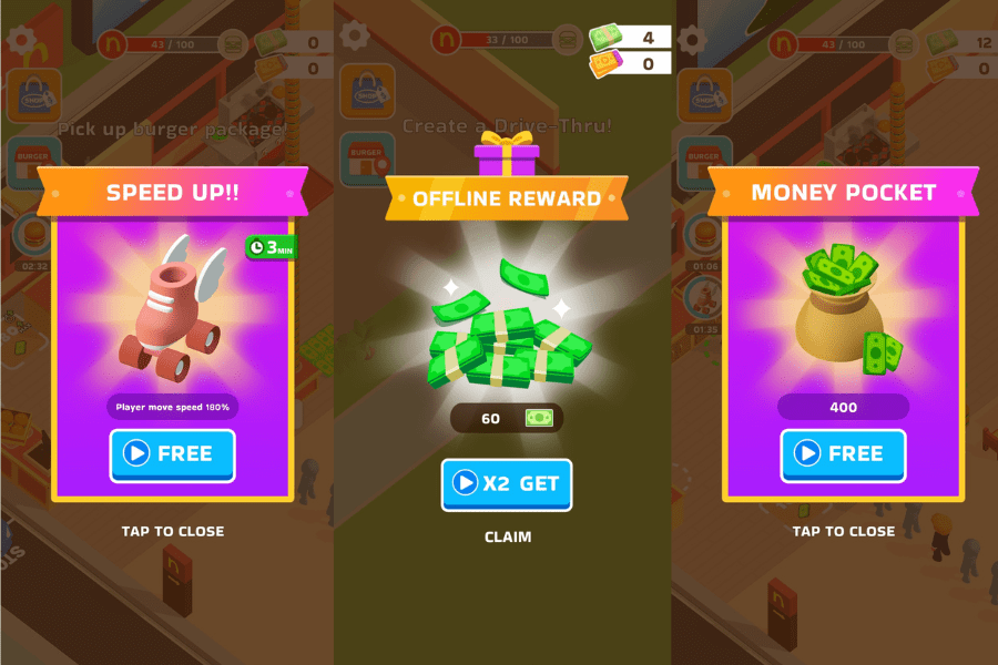 burger please rewarded ads