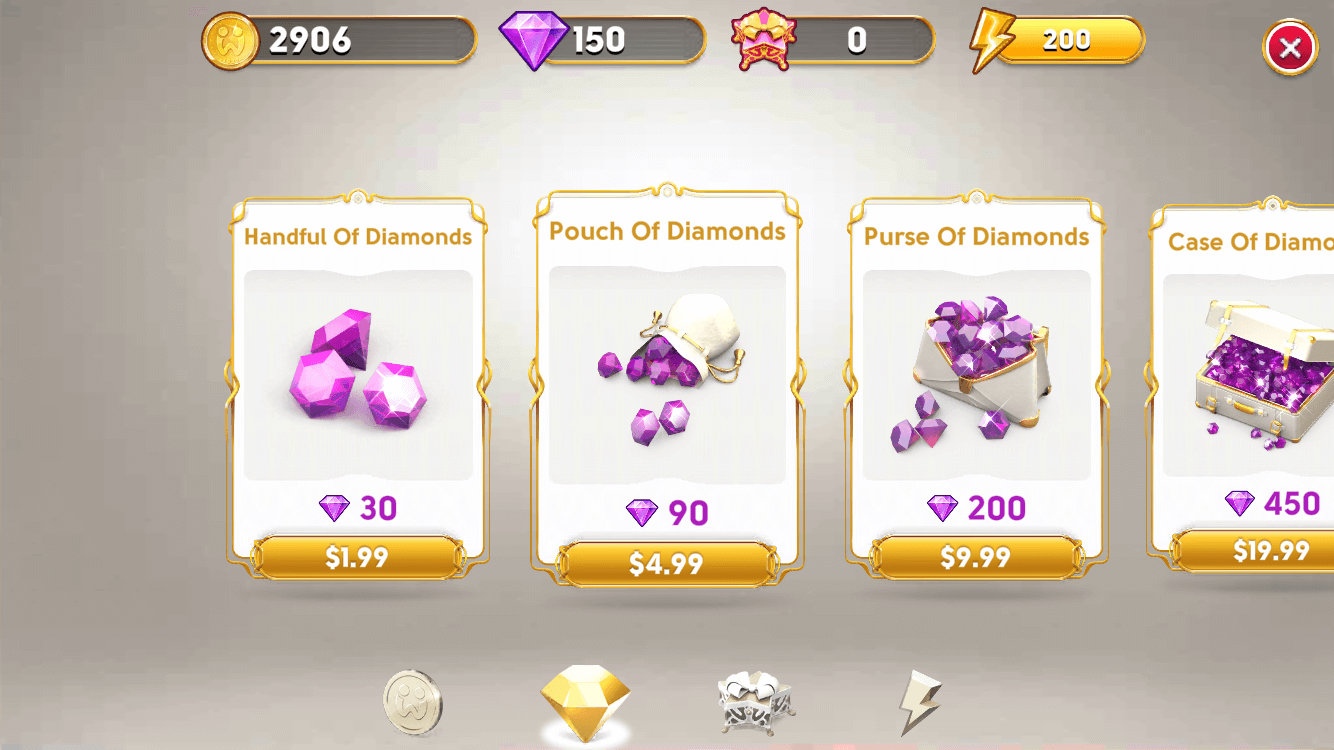 diamonds in game store junes journey monetization