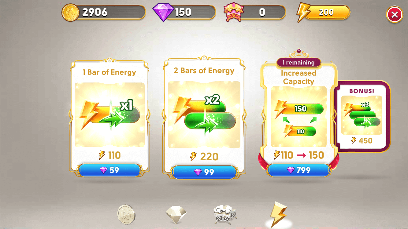 purchase energy with diamonds junes journey monetization