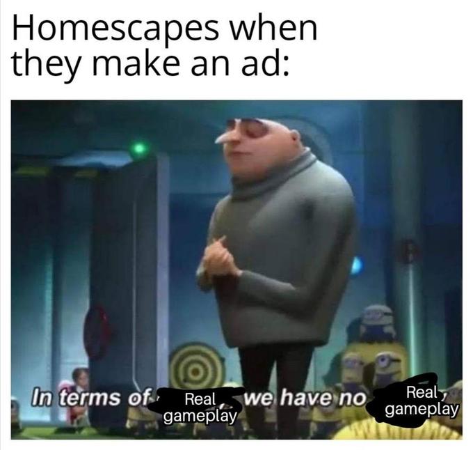 best mobile game ads memes homescapes fake ads