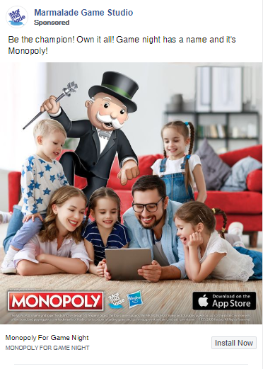 monopoly board game ad example marketing