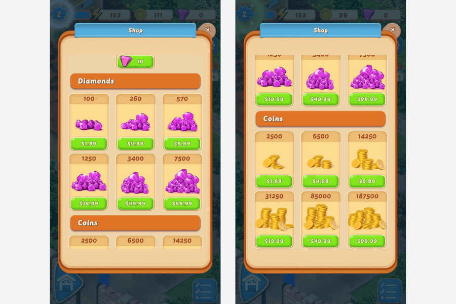 merge mansion in-game store