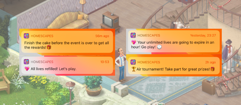 push notifications homescapes