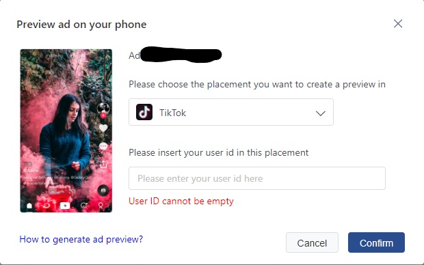 TikTok Ad Preview