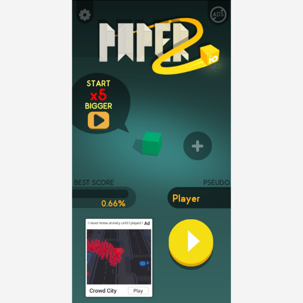 paper io rewarded video ads start menu
