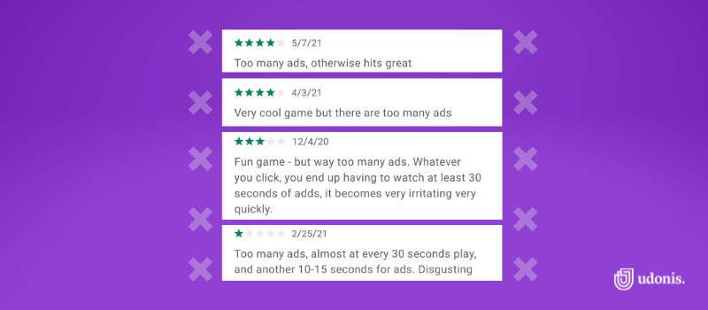 too many ads in-game advertising mistake