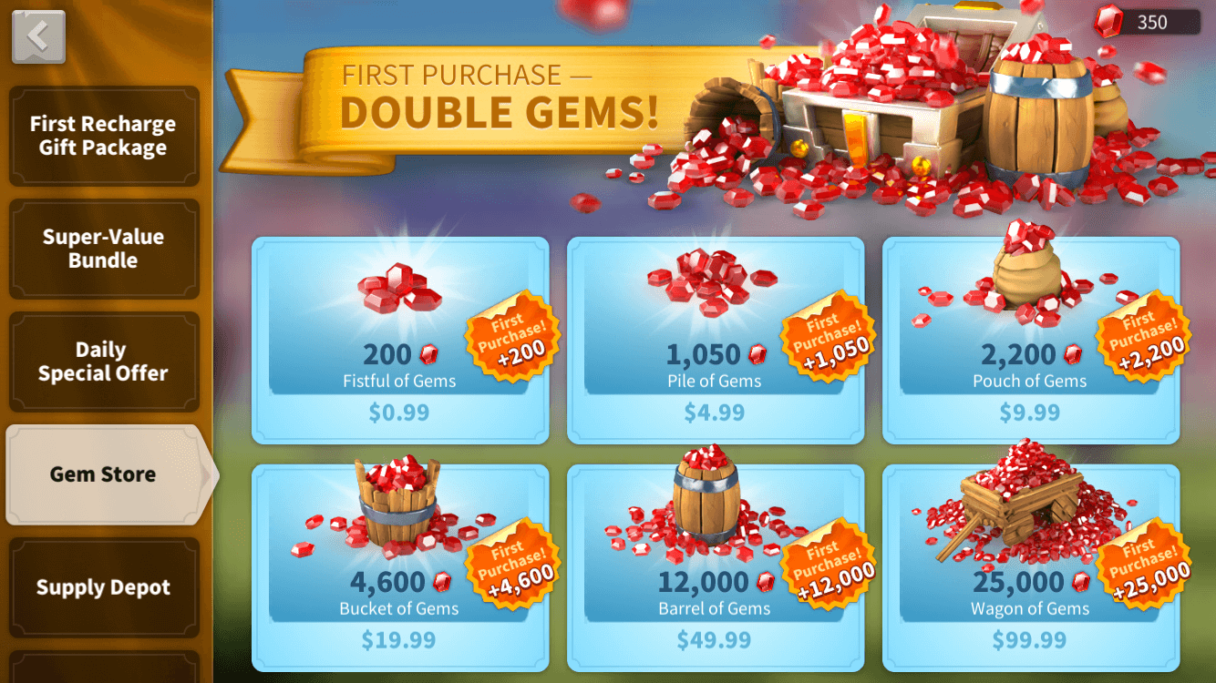 gem store rise of kingdoms monetization