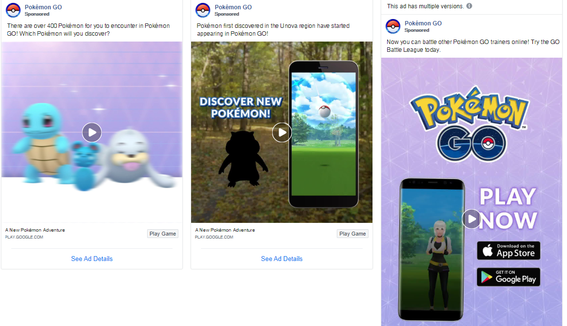 pokemon go mobile game ad copy