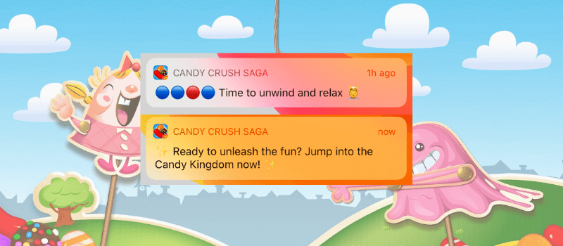 candy crush saga choices examples of mobile game push notifications