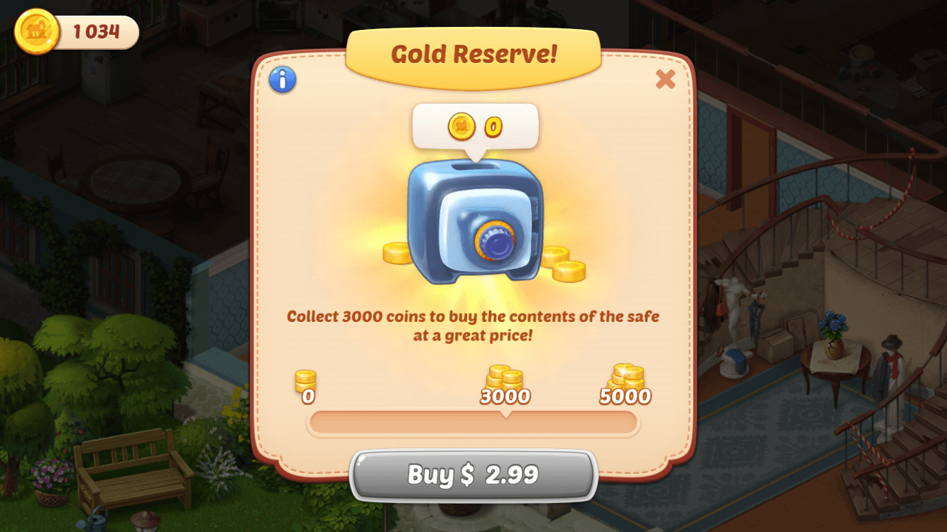 gold reserve homescapes monetization