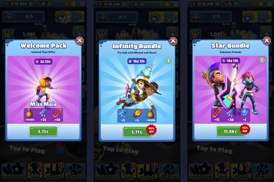 subway surfers monetization bundle offers