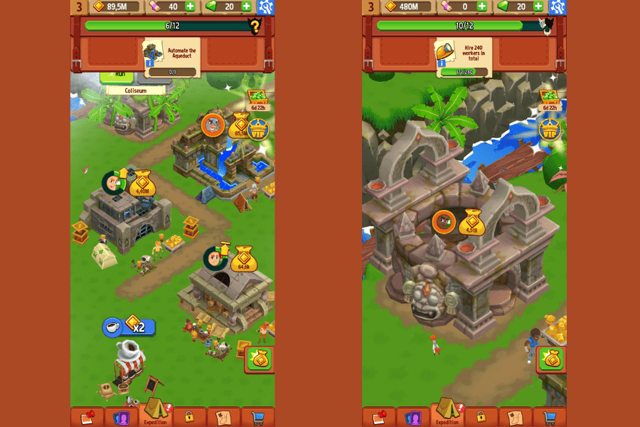 temple run idle explorers buildings