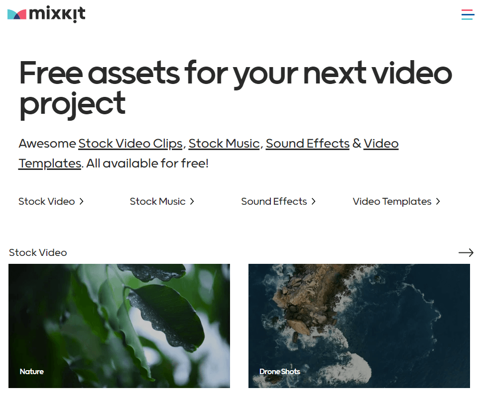 mixkit ad video assets
