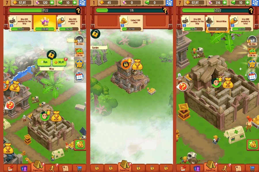 temple run idle explorers dig sites
