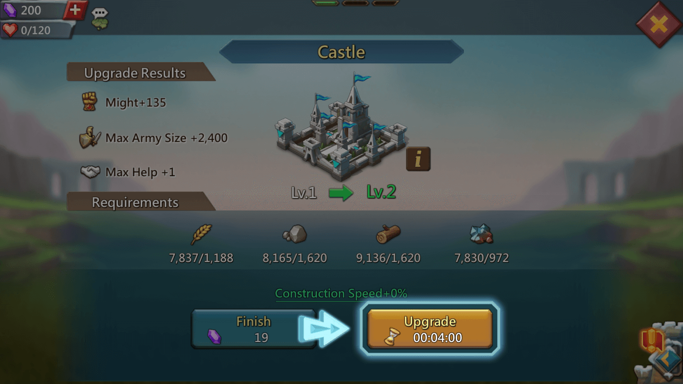 wait timers lords mobile