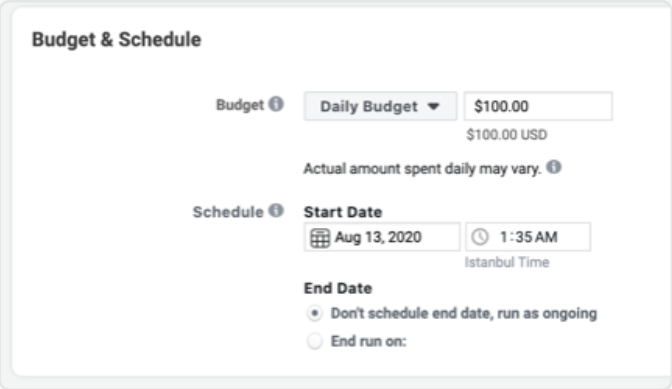 bidding and budget setup