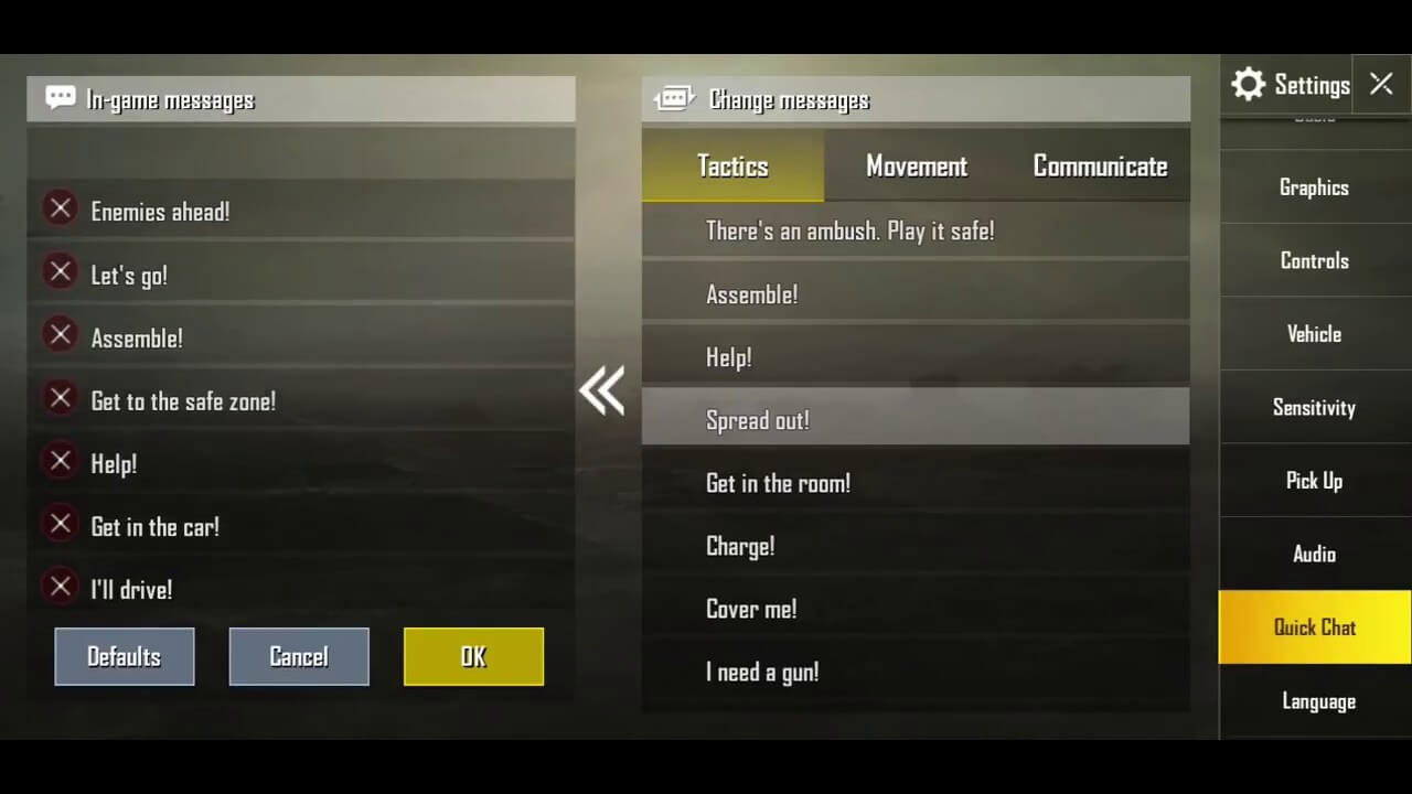 pug mobile in game chat 